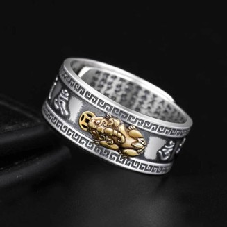 Feng Shui Pixiu Mantra Ring - Wealth & Protection