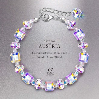  Sterling Silver Bracelets for Women Northern Lights Crystals Bracelet